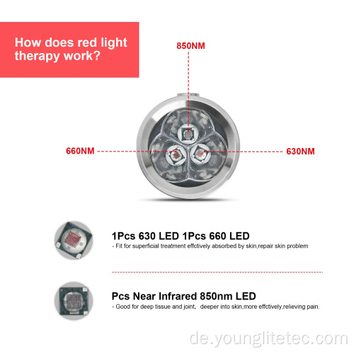 660nm 850nm 630nm LED Rotlicht Therapiebrenner